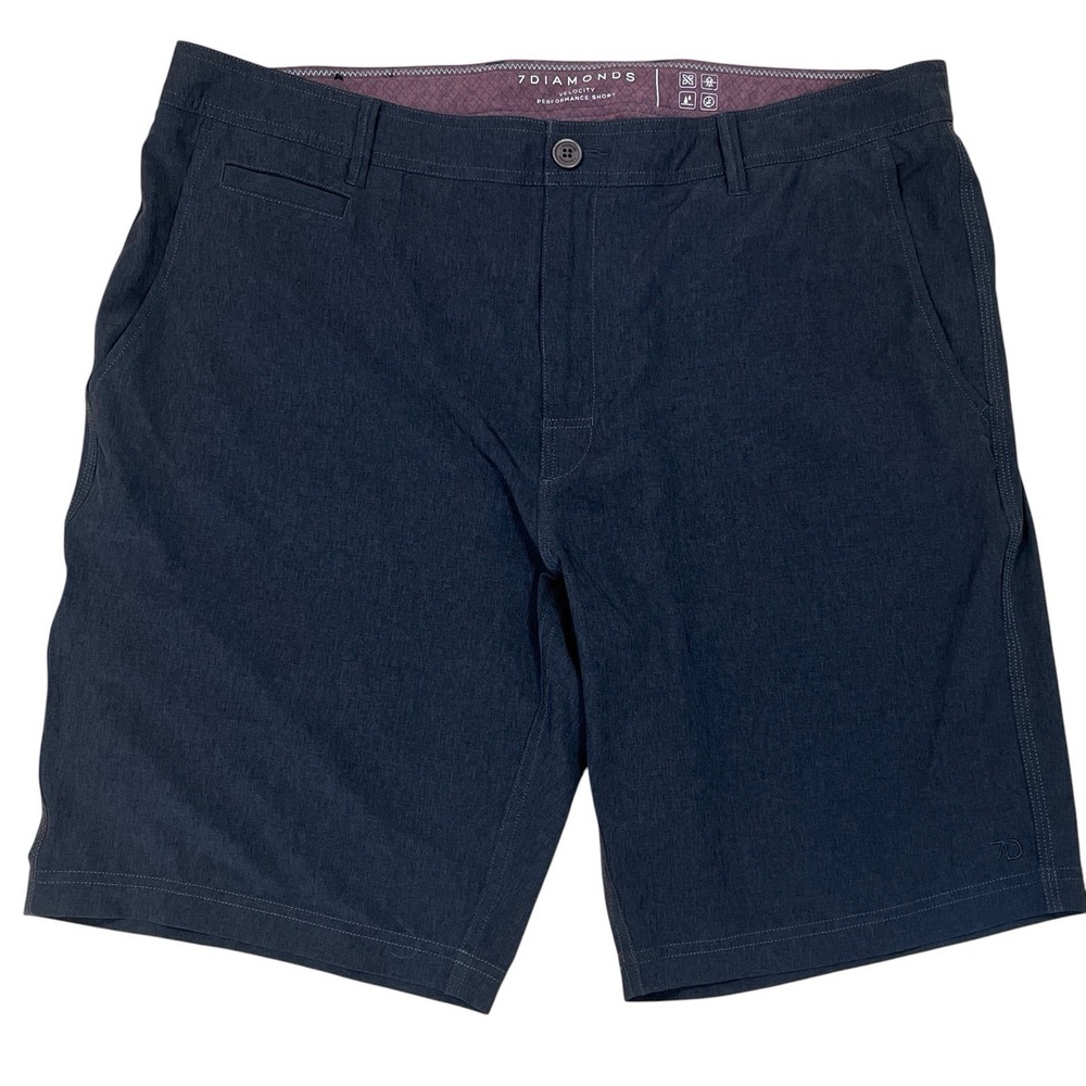 7 Diamond Velocity Performance Shorts Mens 38 (Fits 40x10) Dark Grey Golf Preppy